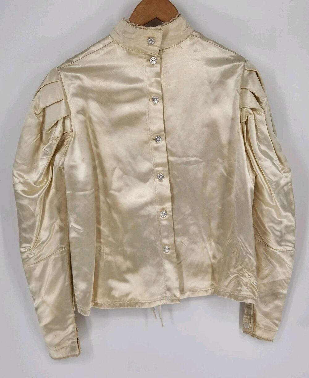 Vintage Atlanta Costume Satin Blouse Georgia Ensemble Theater Wardrobe Ivory